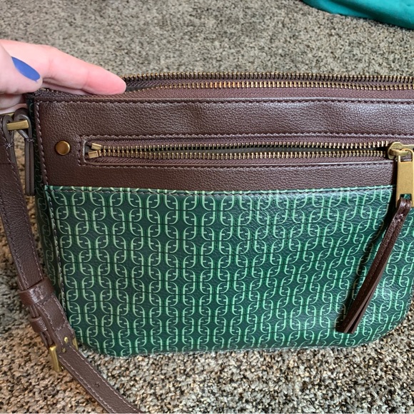 Green and brown Fossil shoulder/cross body bag, brand new w/o tag - Picture 6 of 7